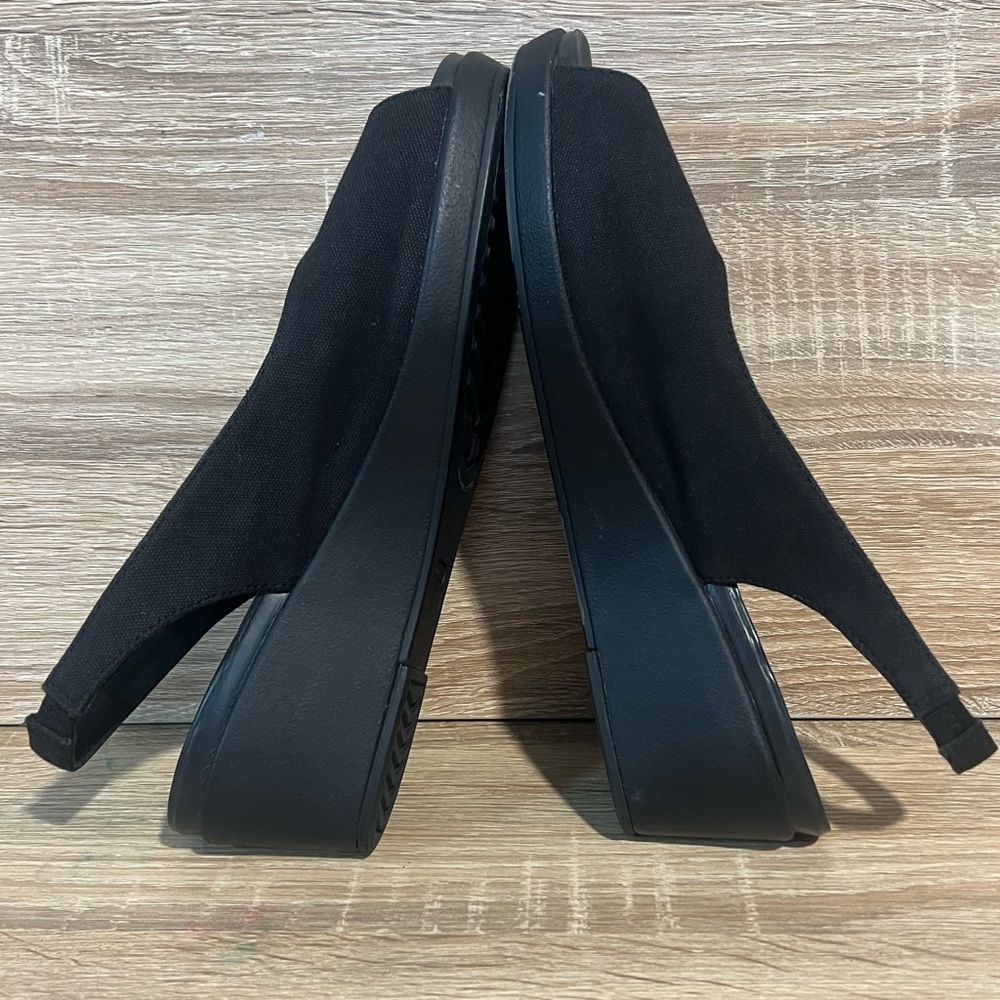 Crocs Leigh Ann Black Slingback Wedge heels Sandals Women’s size 9 comfort shoes - Picture 4 of 10
